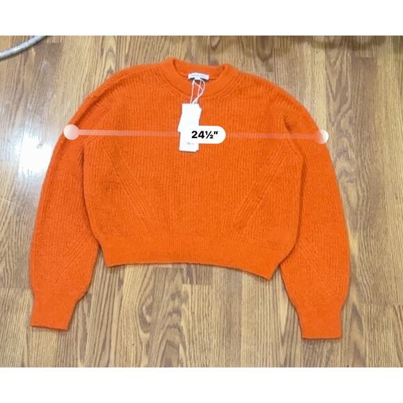 Veronica Beard in deep orange Mohair blend Melinda Crew Neck Sweater sz L - Picture 6 of 11